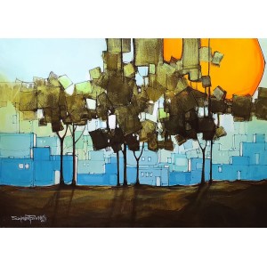 Salman Farooqi, 30 x 42 Inch, Acrylic on Canvas, Cityscape Painting, AC-SF-443